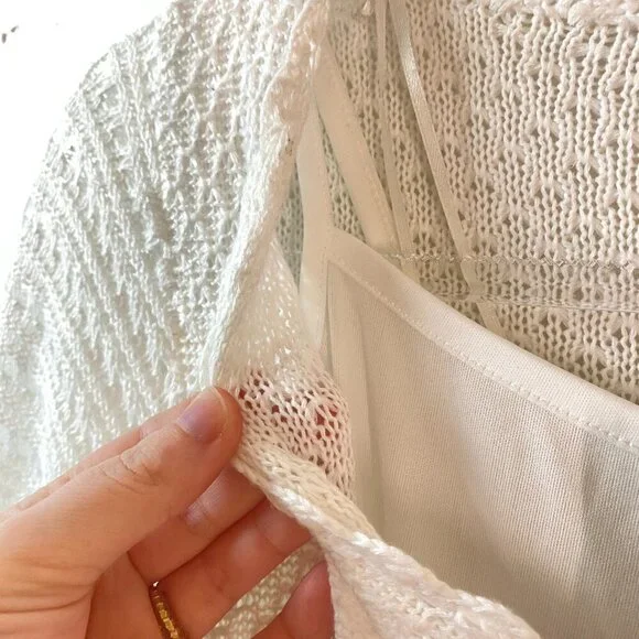 Women's Cotton Solitaire Crochet Beach/Spring Maxi Dress Boho and Elegant - Picture 15 of 16